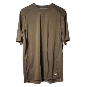 REI T-Shirt Men XL Green Solid Short Sleeve Crew Neck Moisture Wick Performance